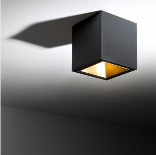 DeltaLight BOXY L+ LED 3033 BLACK-GOLD MAT - Ceiling Surface mounted - 251678122B-MMAT